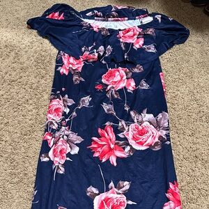 Floral Navy women’s maternity dress
